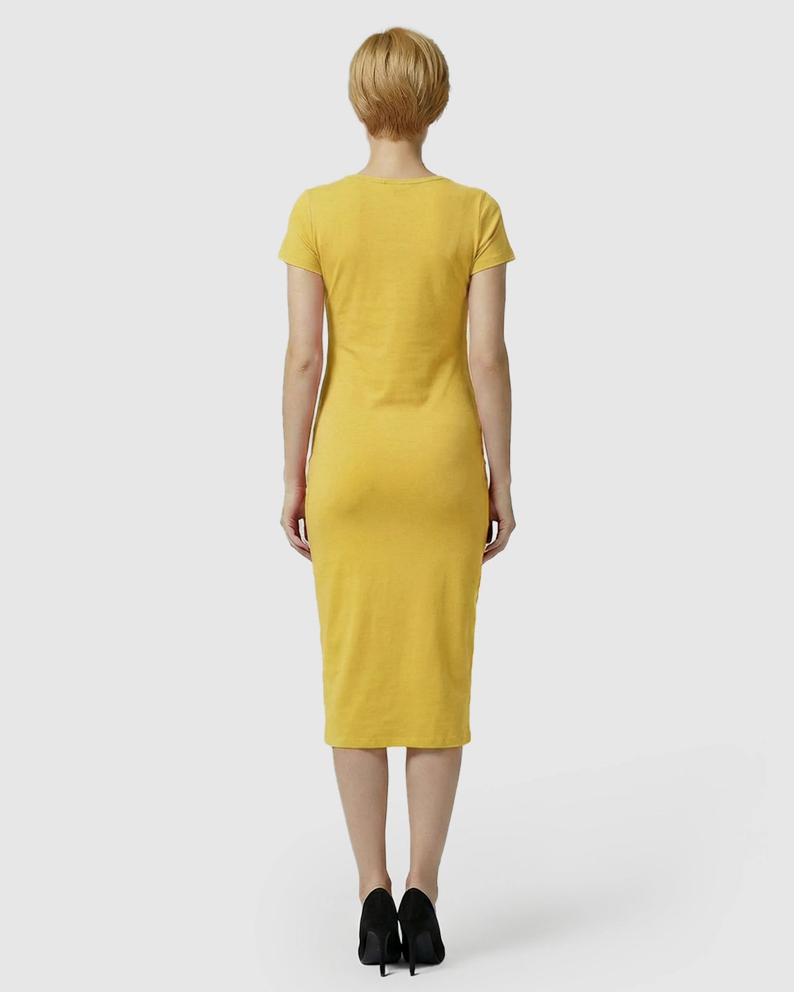 Lift-Up Nursing Access Pencil Skirt Maternity Midi Dress