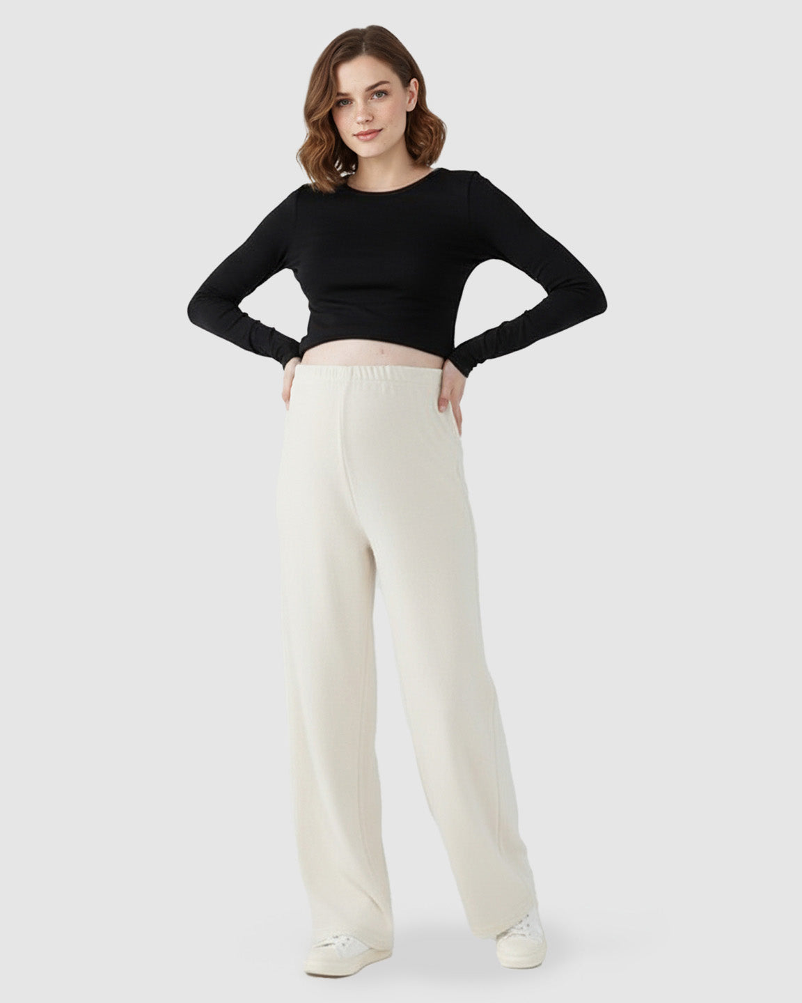 High-Waist Flowy Support Maternity Pants