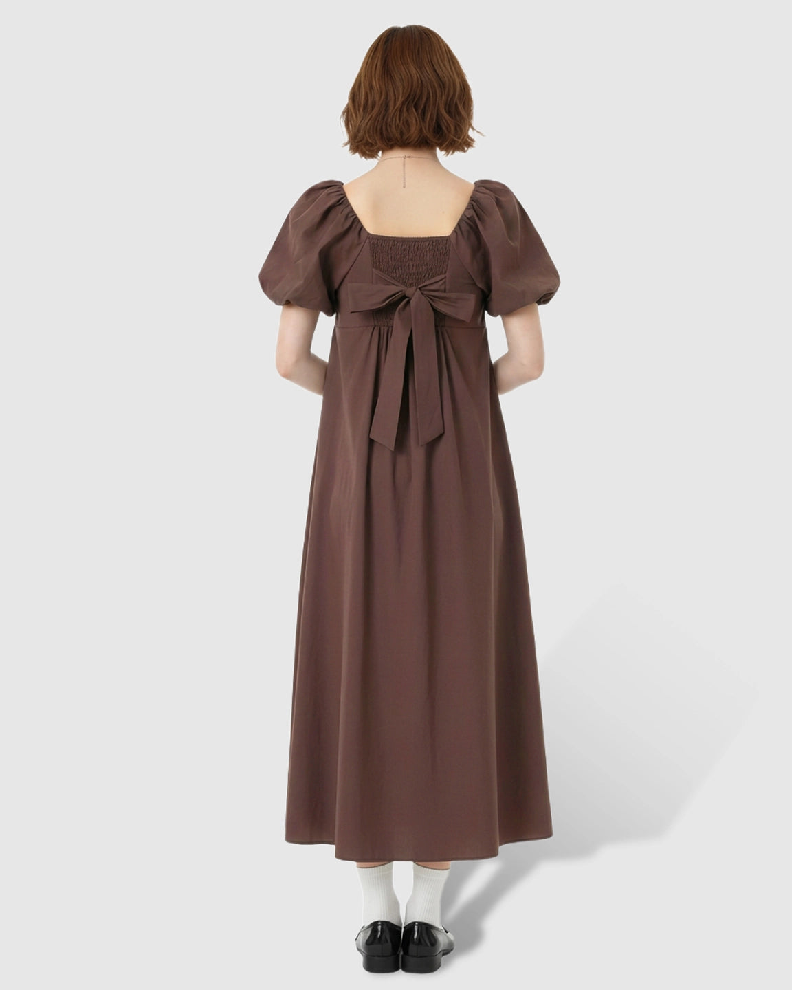 Short Puff Sleeve Casual Maternity Maxi Dress