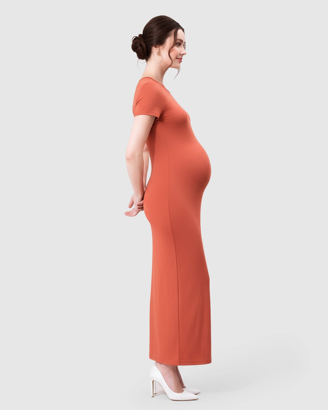 Side-Slit Bodycon Maternity Maxi Dress