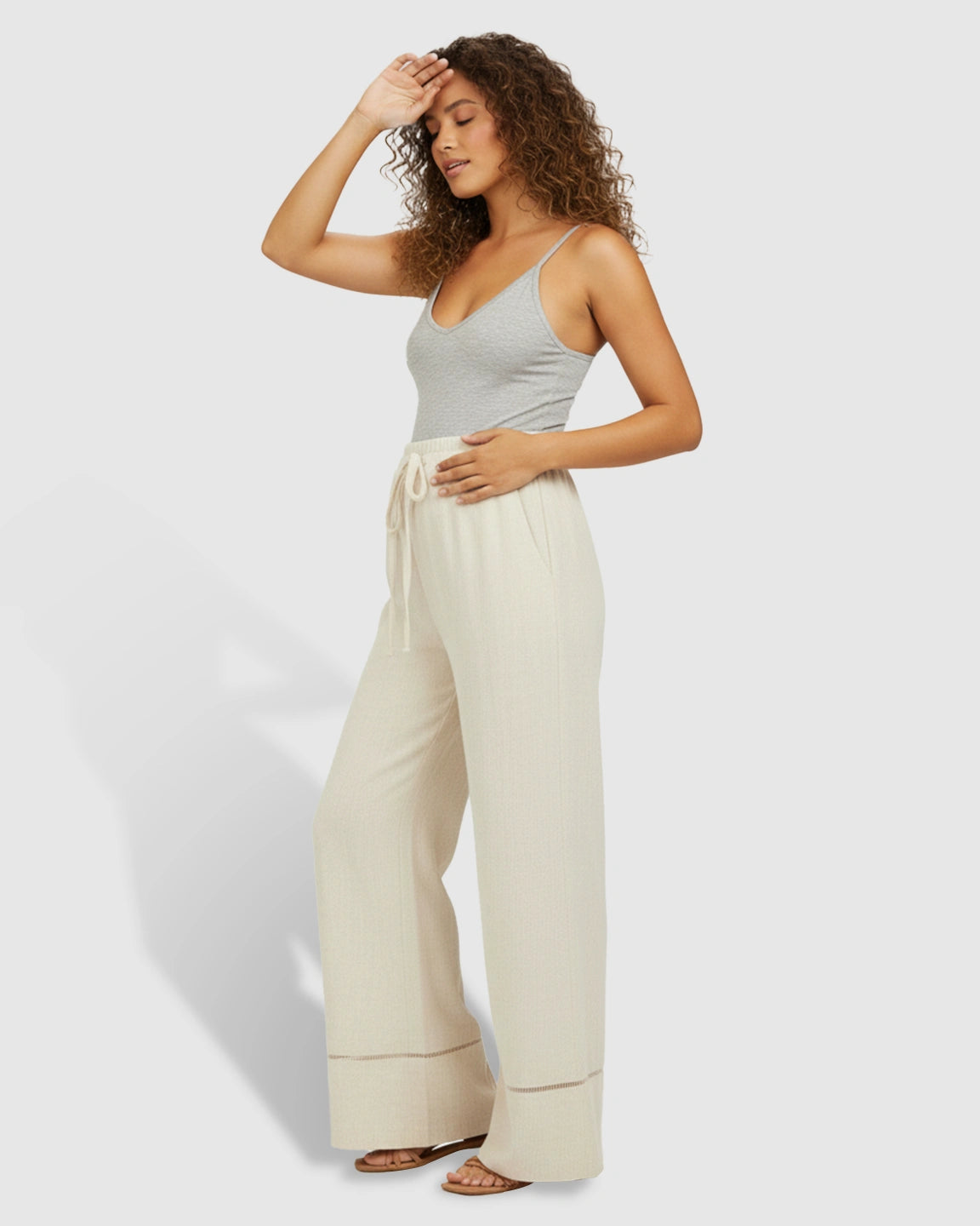 High-Waisted Wide-leg Maternity Pants