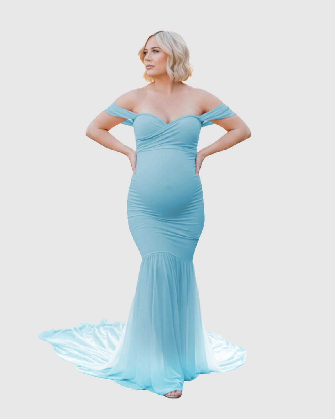 Off-Shoulder Mermaid Maternity Photoshoot Gown