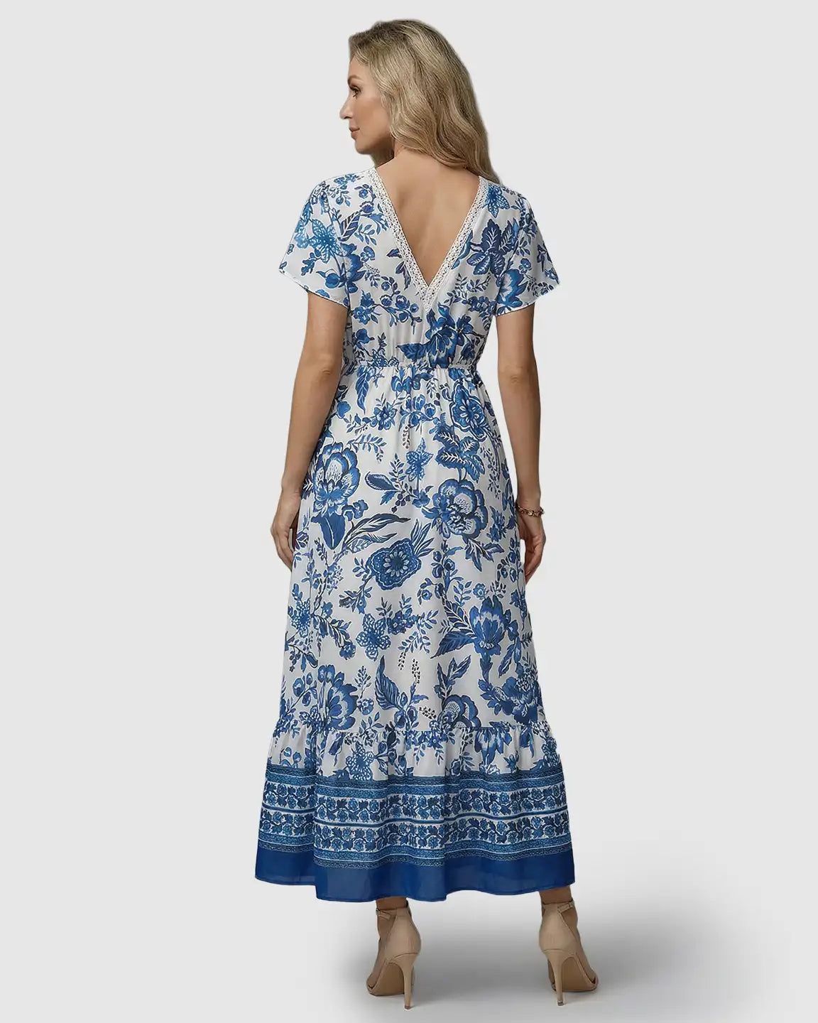 Ethnic Floral Print A-Line Maternity Maxi Dress