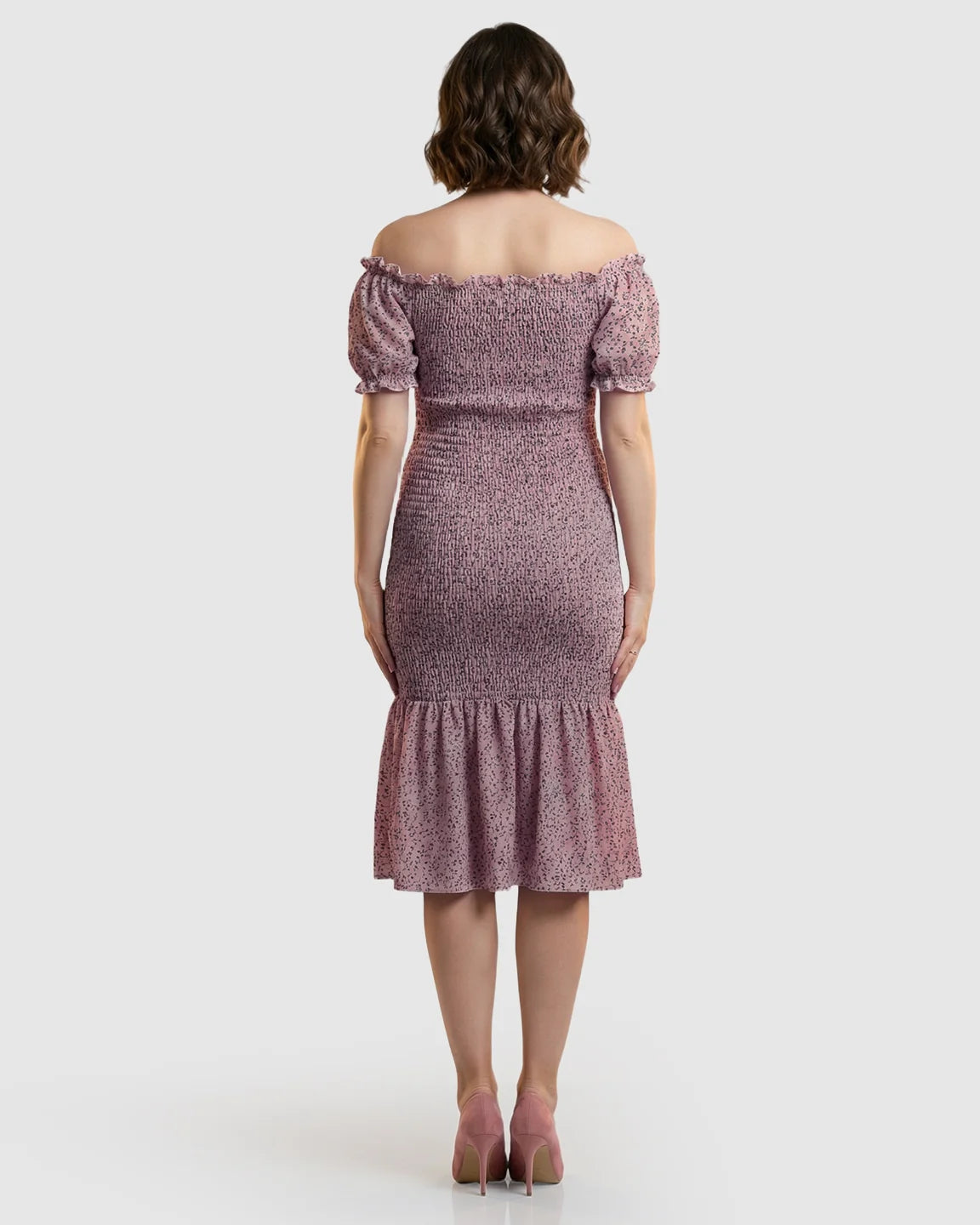 Off-Shoulder Fishtail Maternity Photoshoot Dress