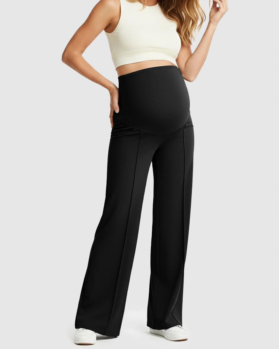 High Waist Maternity Pants With Relaxed Fit