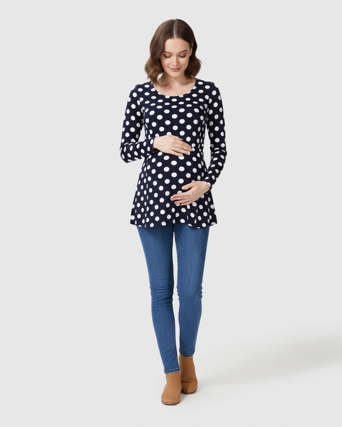 Polka Dot Print Retro Chic Maternity Nursing Top