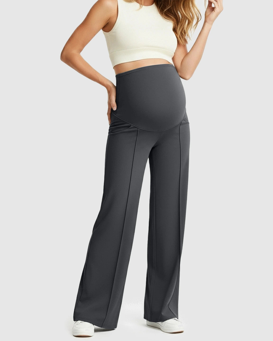 High Waist Maternity Pants With Relaxed Fit