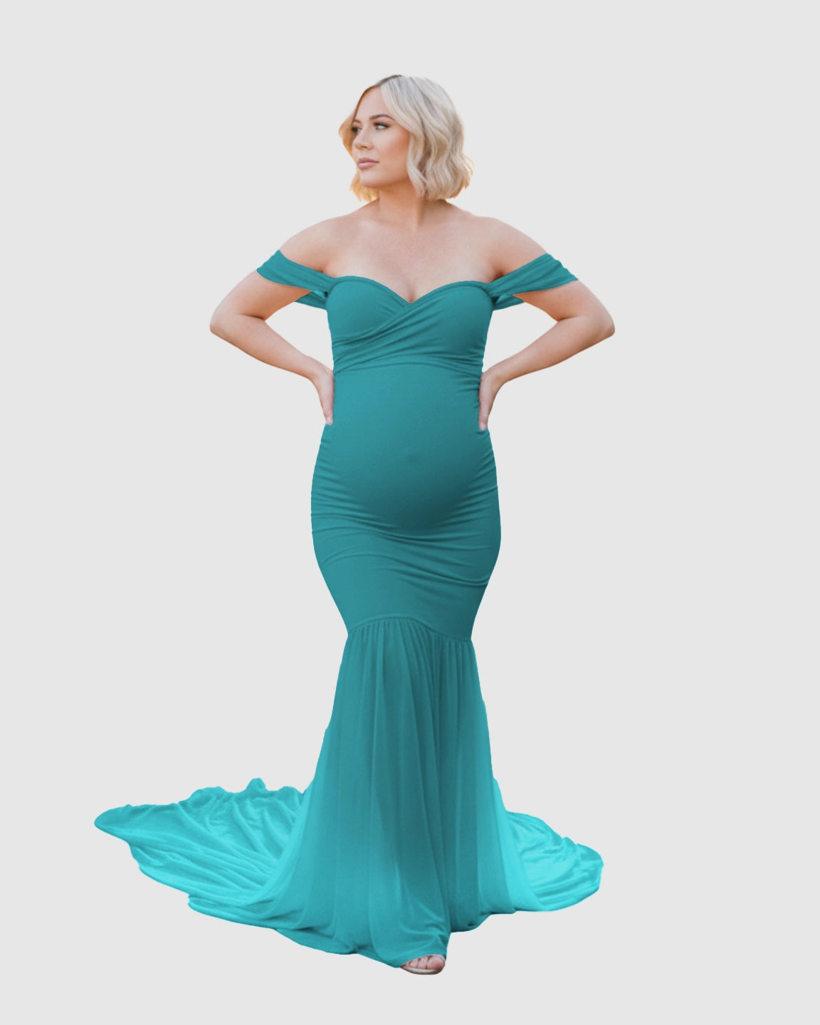 Off-Shoulder Mermaid Maternity Photoshoot Gown