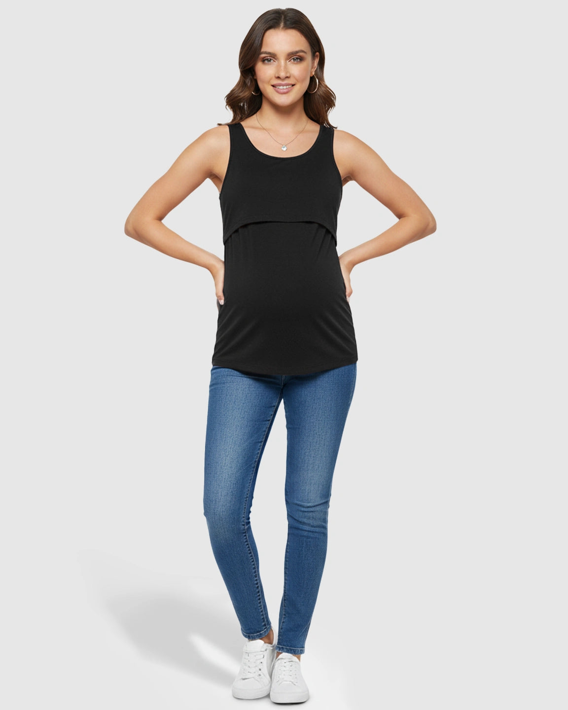 Pull-Up Nursing Access Loose Fit Tank Top