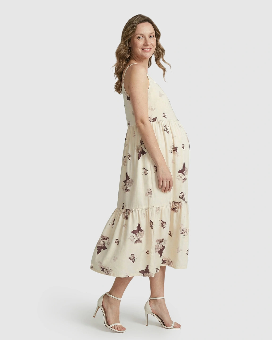 Built-In Bra Floral Maternity Sleep Dress