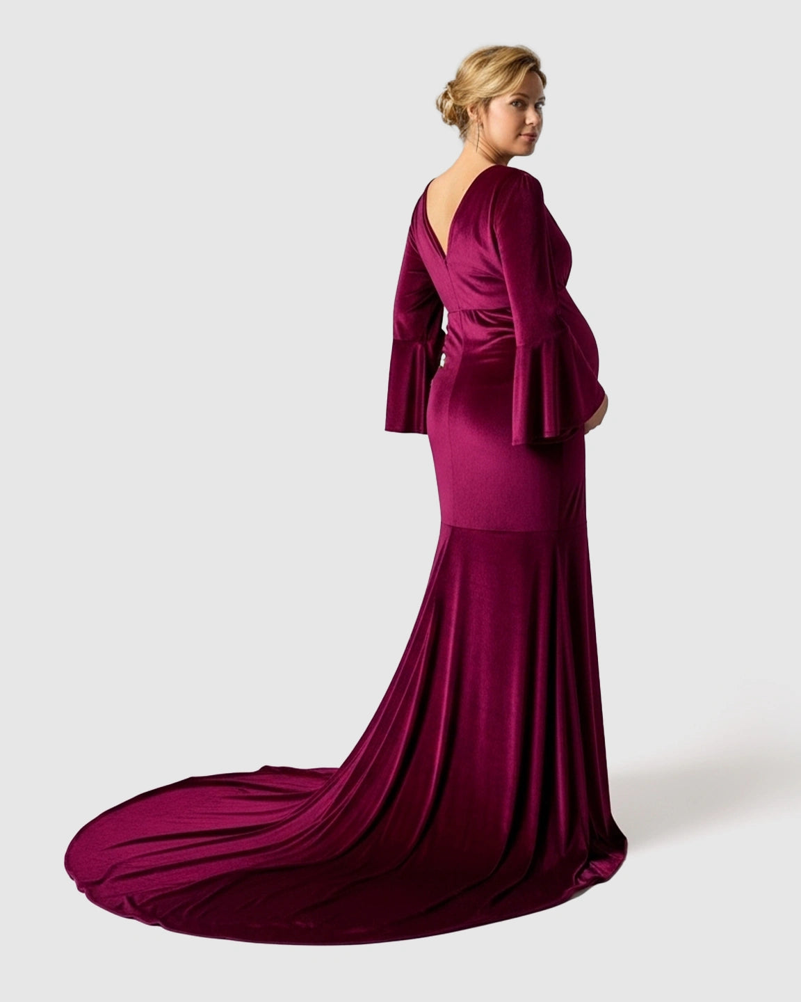 Velvet Mermaid Fit Maternity Gown