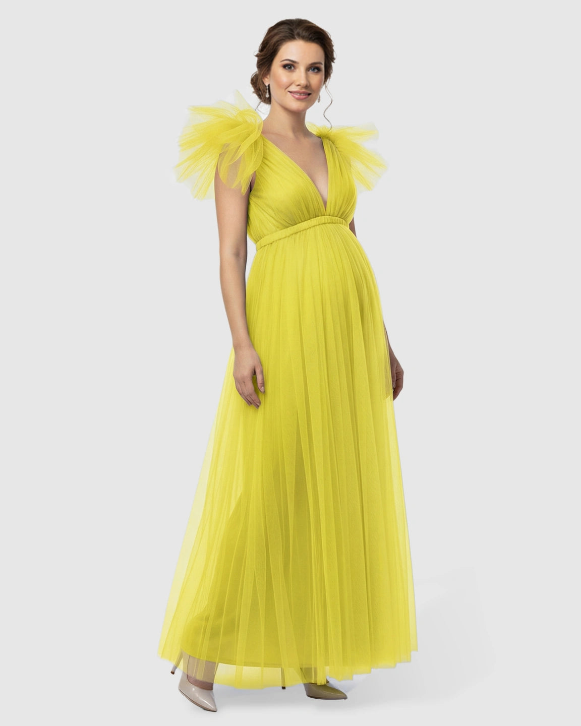 Dramatic Tulle Babydoll Maternity Photoshoot Dress