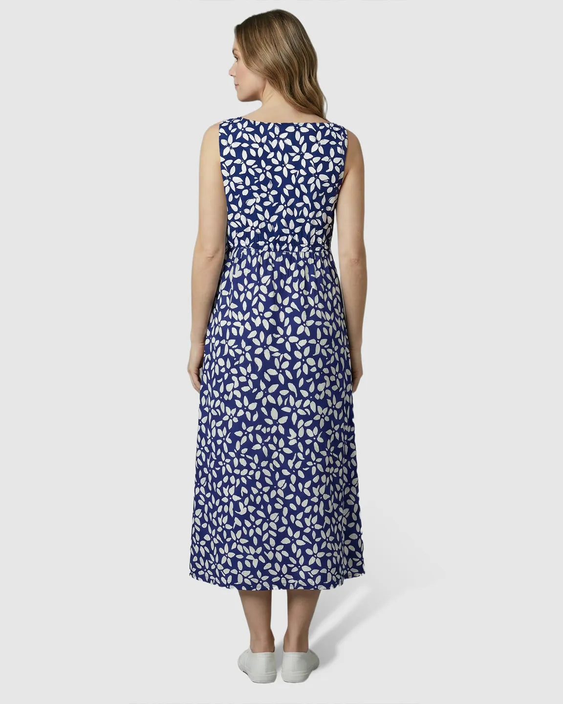 Pockets V-Neck A-Line Maternity Midi Dress
