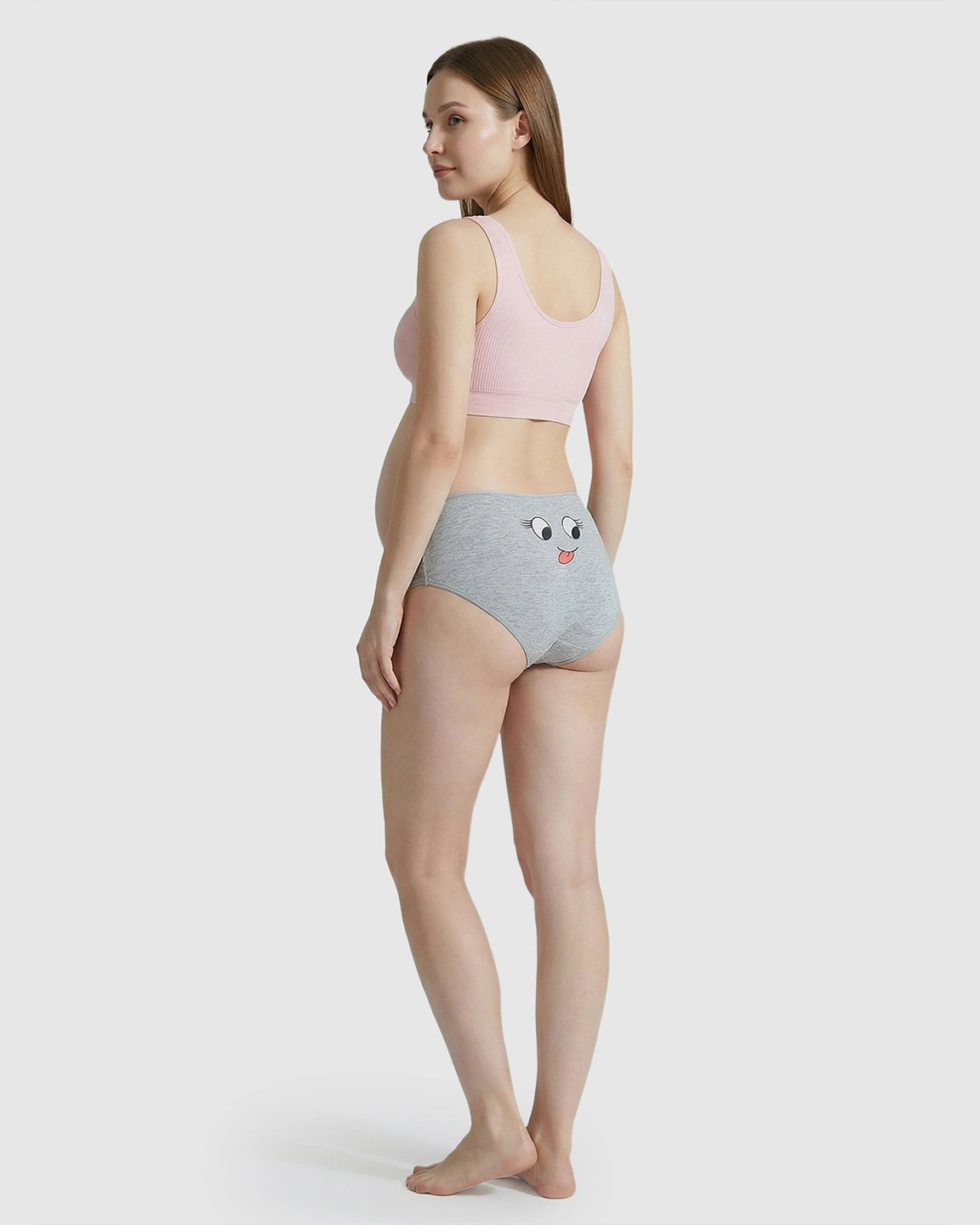 Seamless Mid-Waist Printed Maternity Underwear