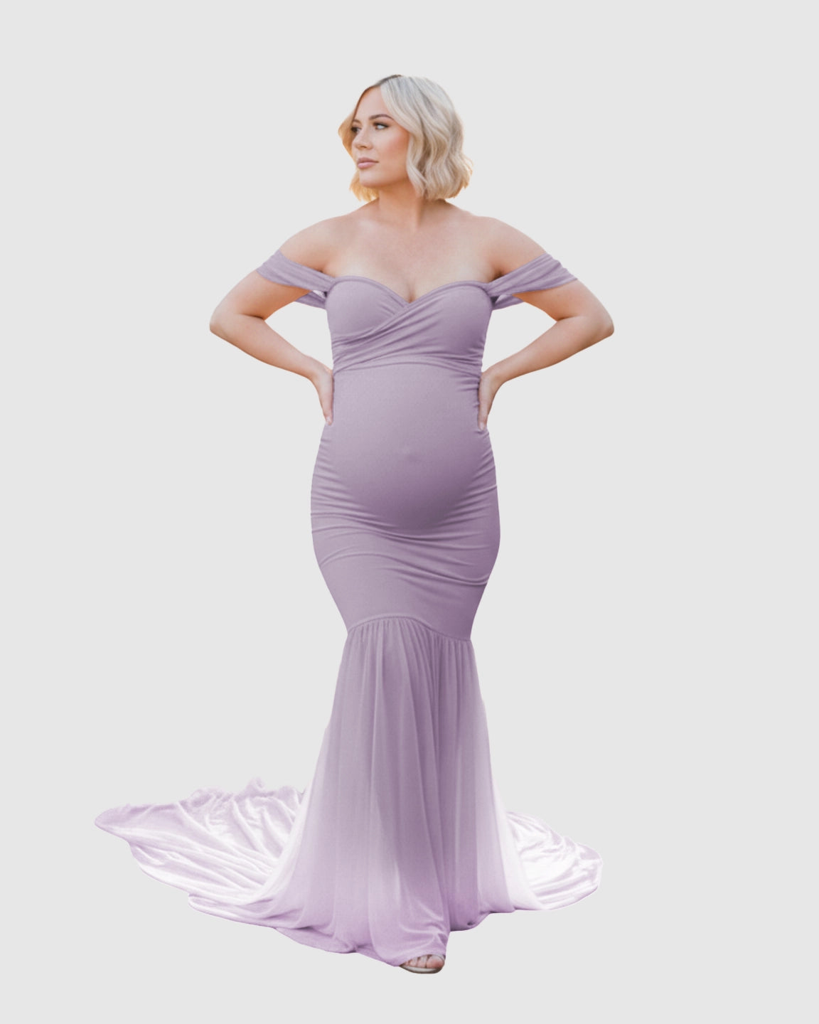Off-Shoulder Mermaid Maternity Photoshoot Gown