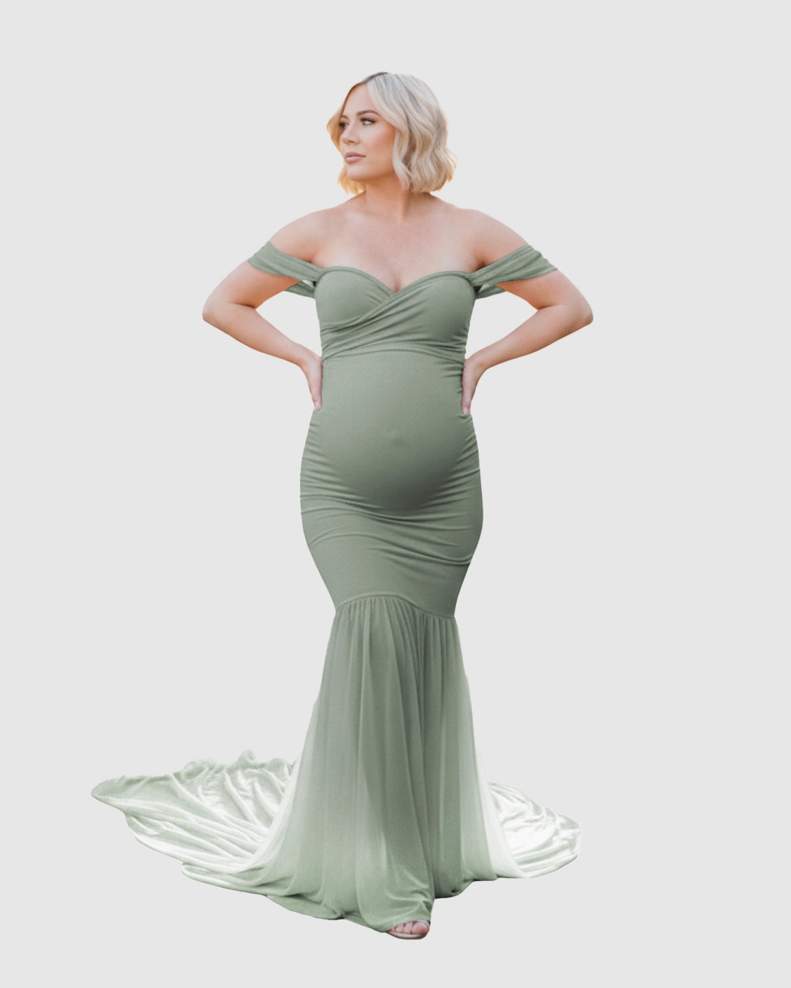 Off-Shoulder Mermaid Maternity Photoshoot Gown