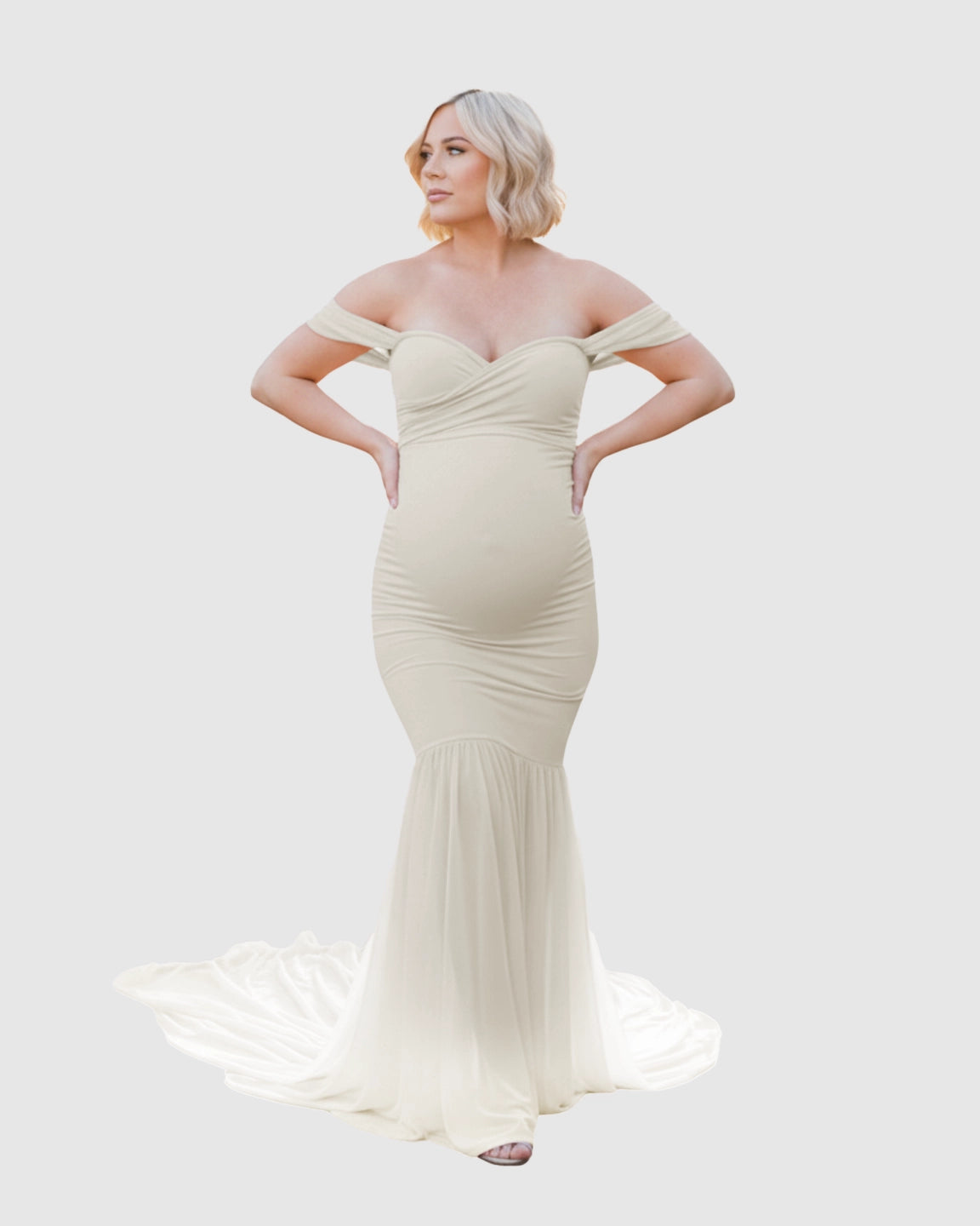 Off-Shoulder Mermaid Maternity Photoshoot Gown