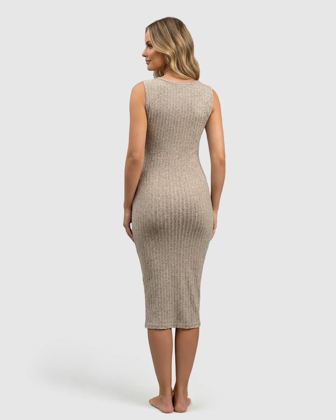 Crisscross Chest Bodycon Maternity & Nursing Midi Dress