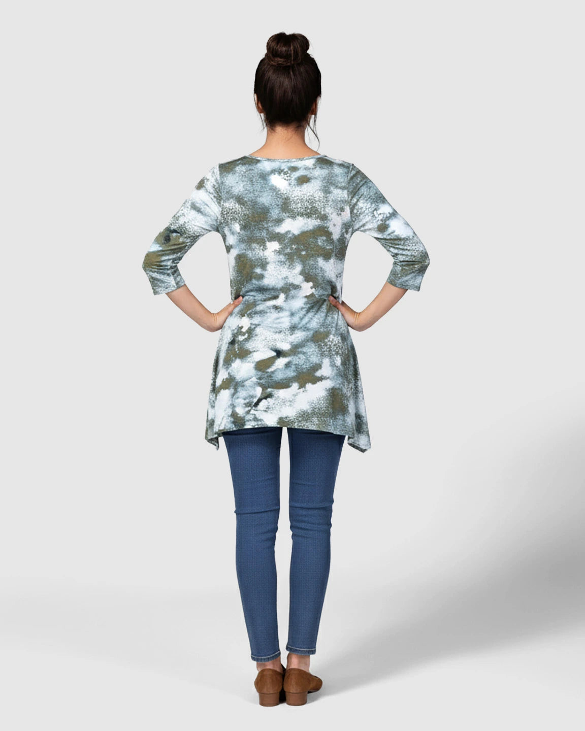 Asymmetrical Hem Casual Maternity Nursing Tunic Top