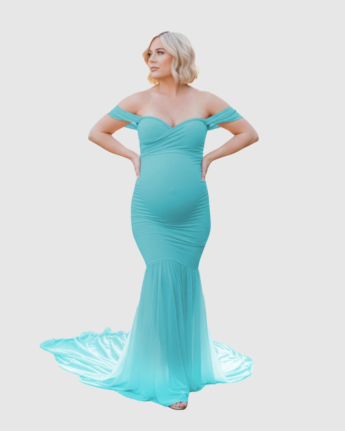 Off-Shoulder Mermaid Maternity Photoshoot Gown