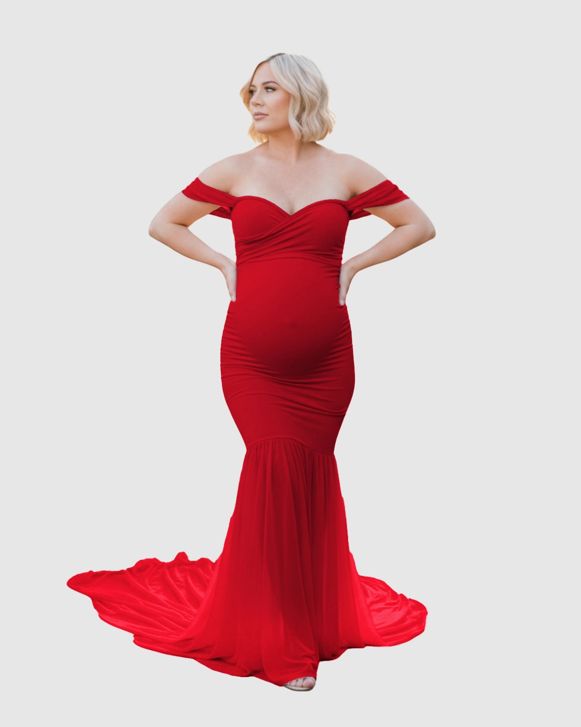 Off-Shoulder Mermaid Maternity Photoshoot Gown