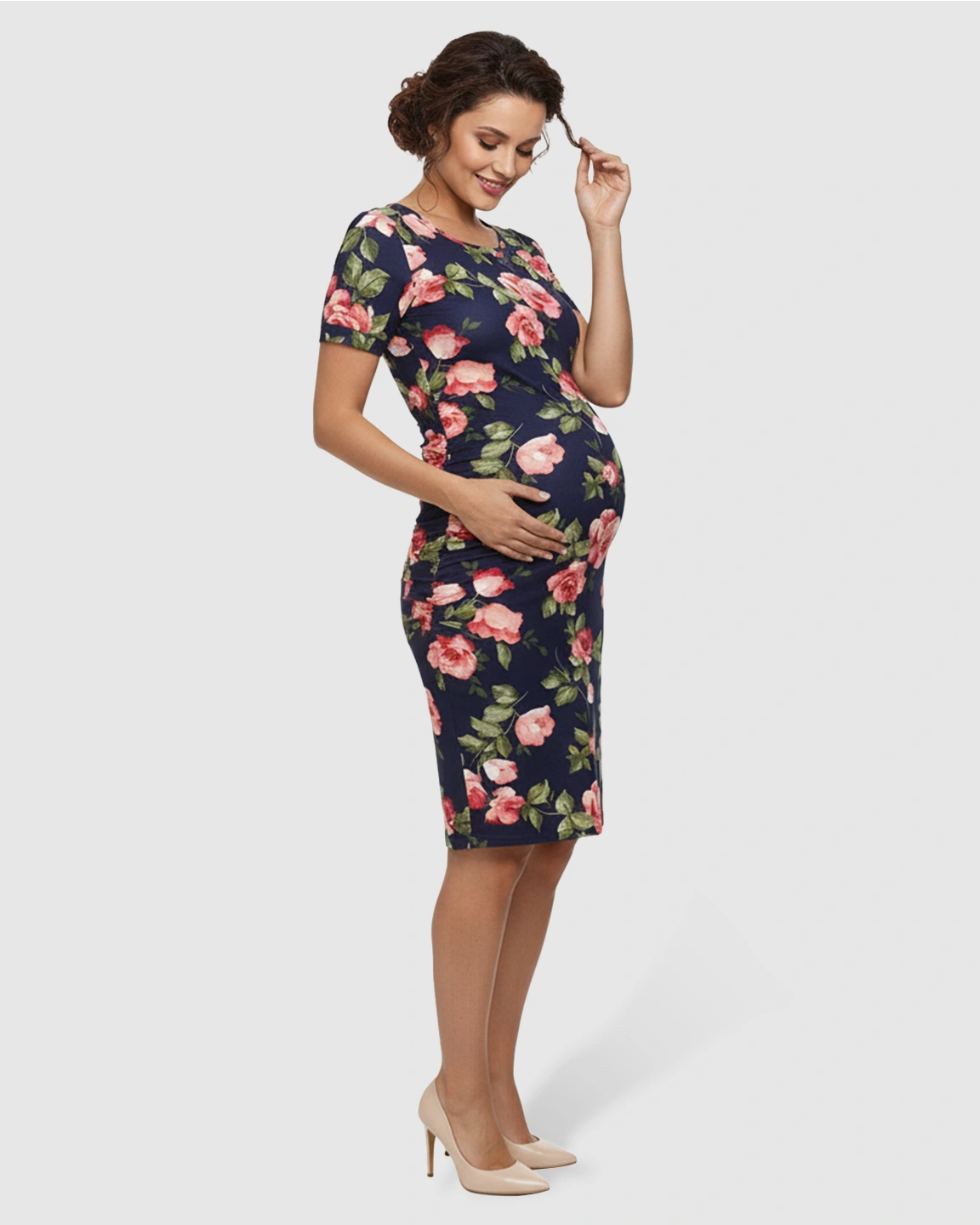 Floral Print Bodycon Maternity Dress