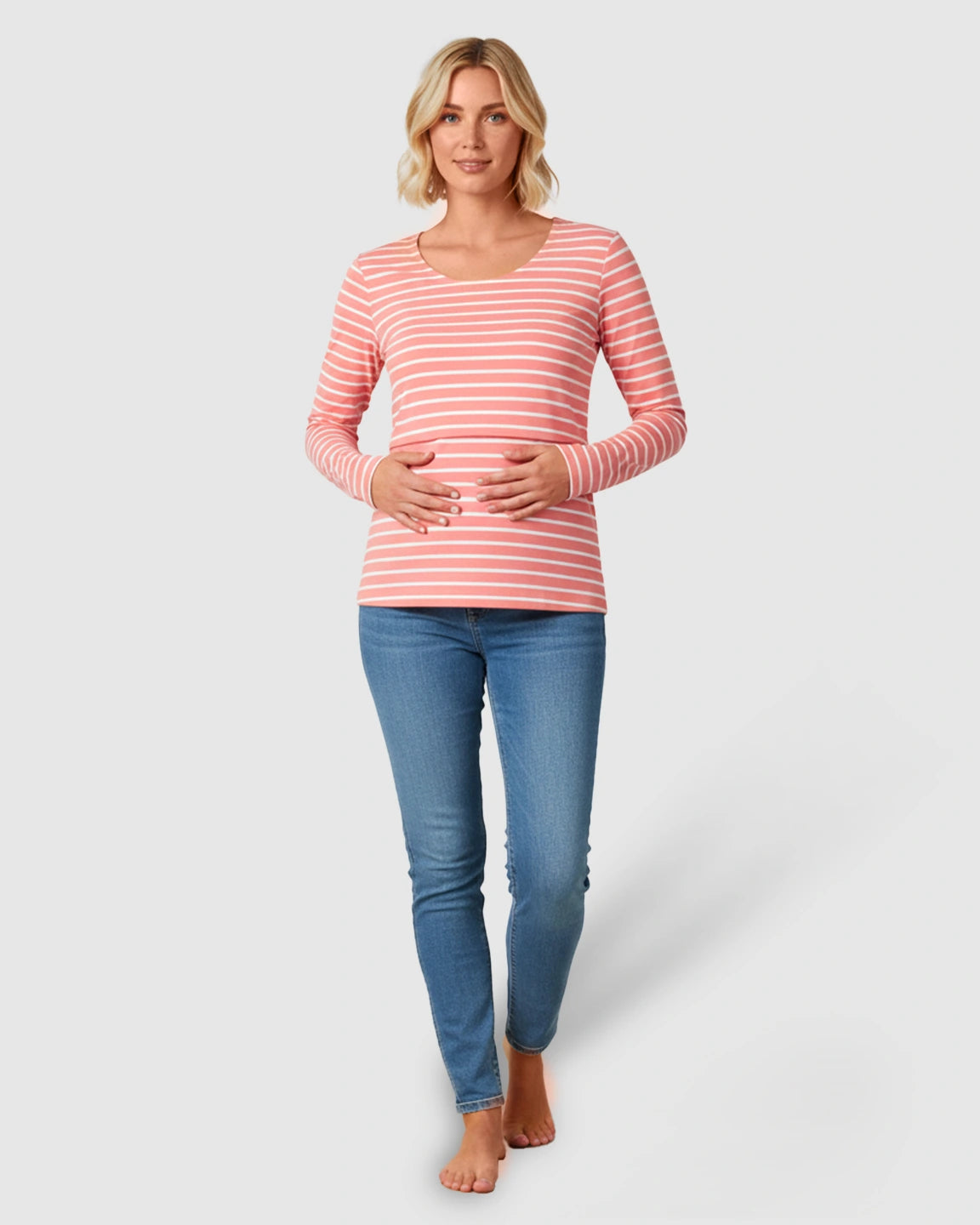 Round Neck Overlap Panel Maternity & Nursing Top