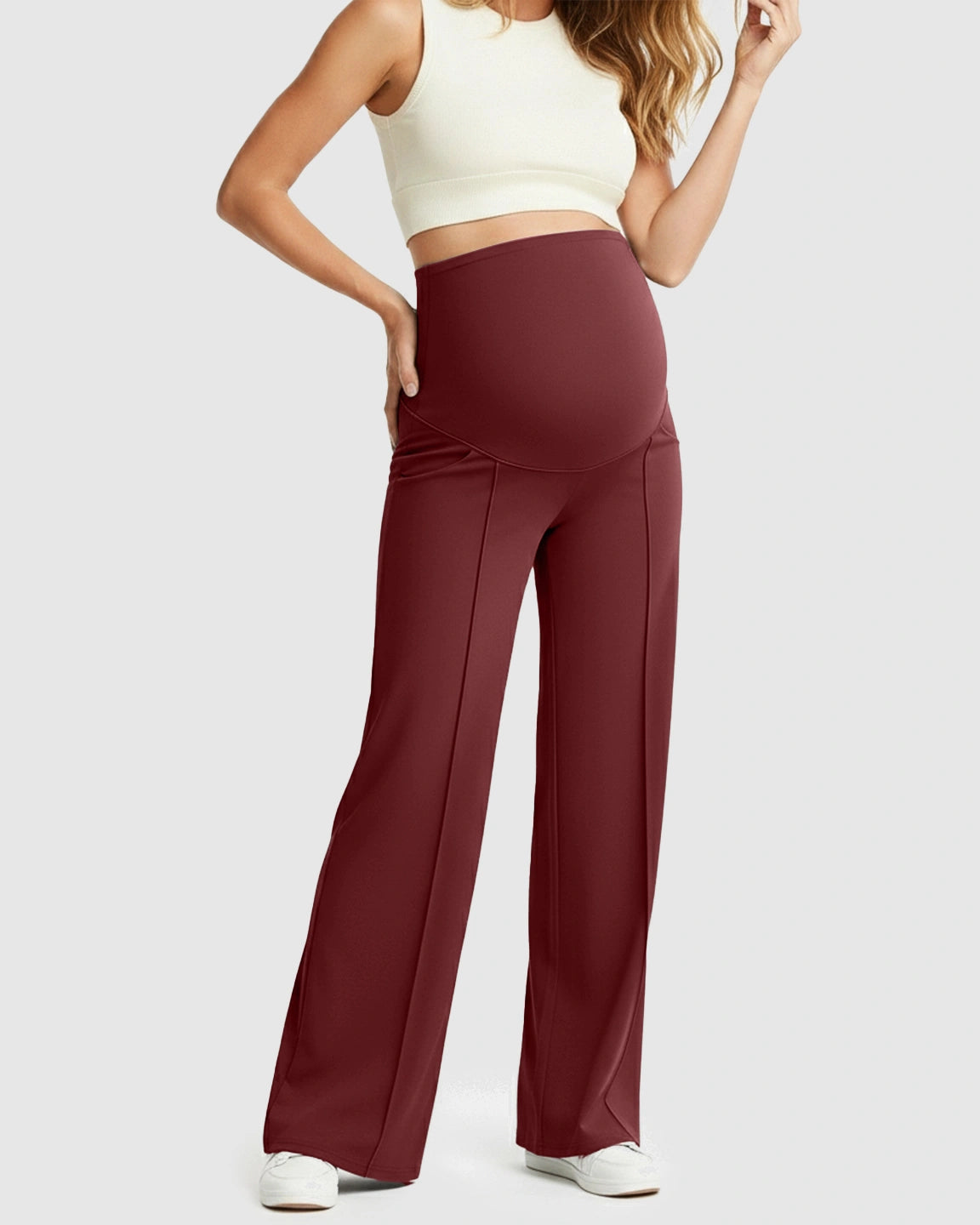 High Waist Maternity Pants With Relaxed Fit