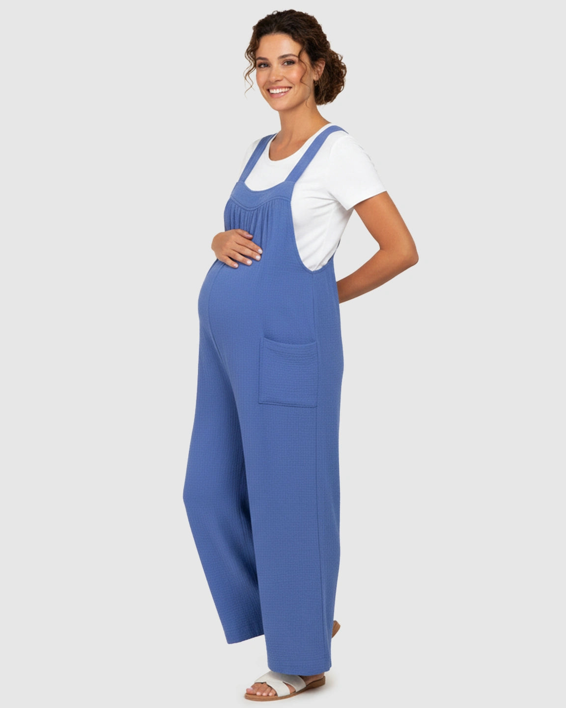 Tie-Back Wide-Leg Maternity Jumpsuit