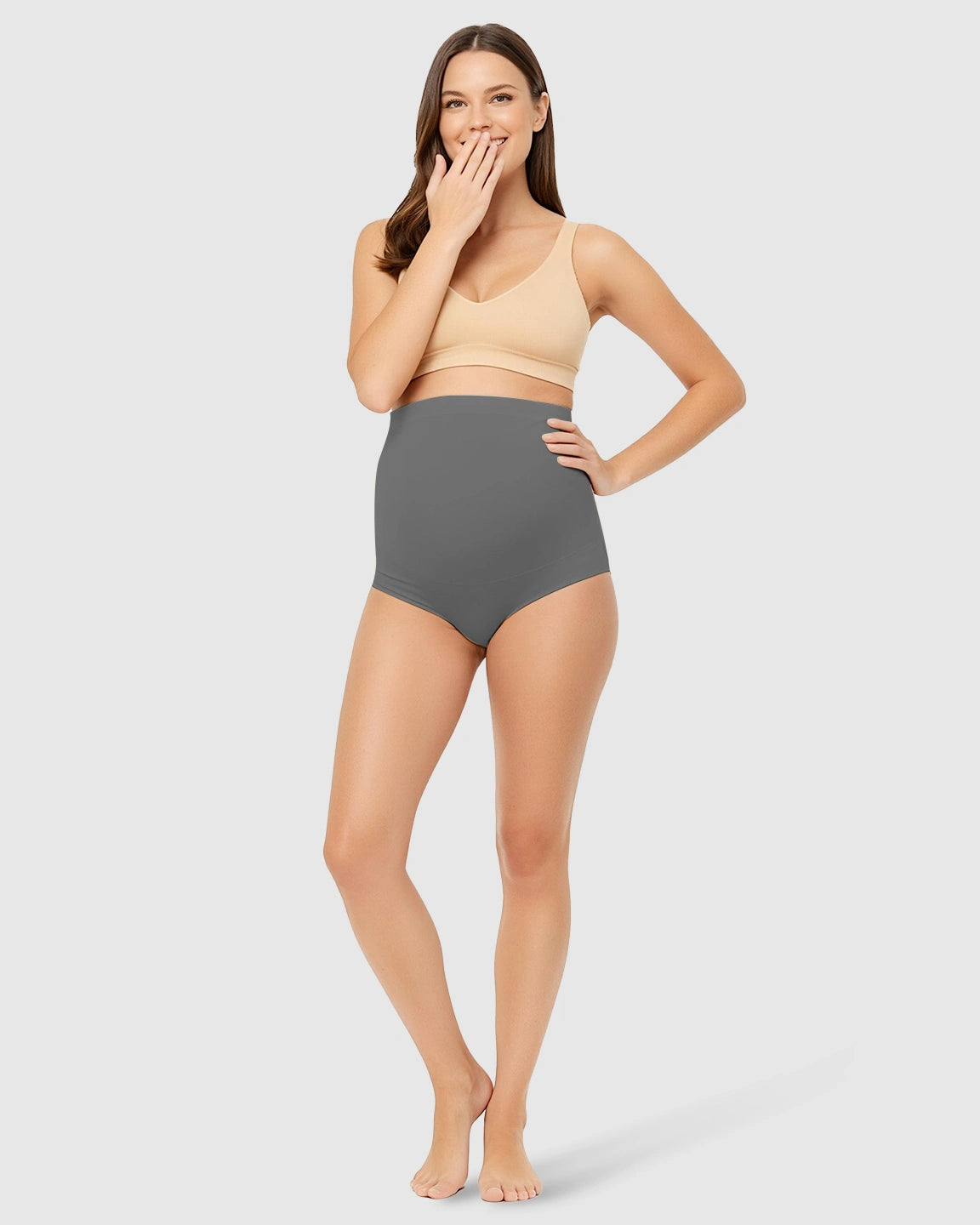 High-Waist Seamless Belly-Support Maternity Underwear