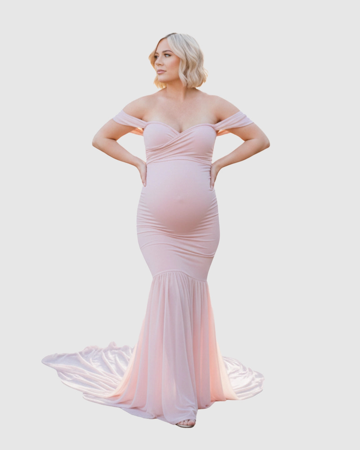 Off-Shoulder Mermaid Maternity Photoshoot Gown