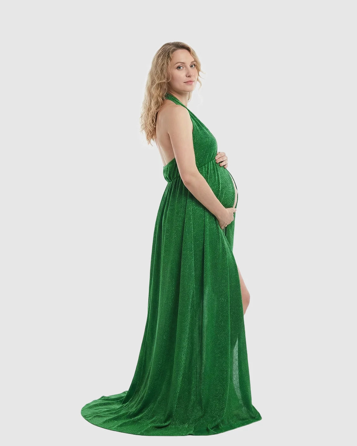 Tie-Back Flowing Maternity Evening Gown
