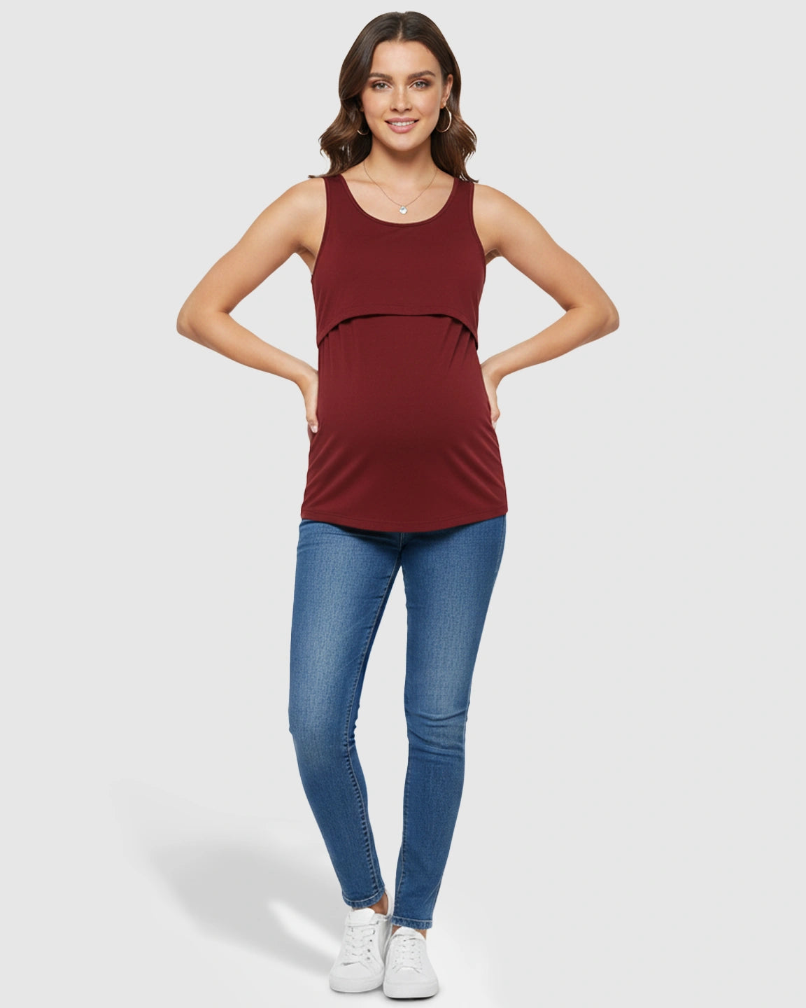 Pull-Up Nursing Access Loose Fit Tank Top