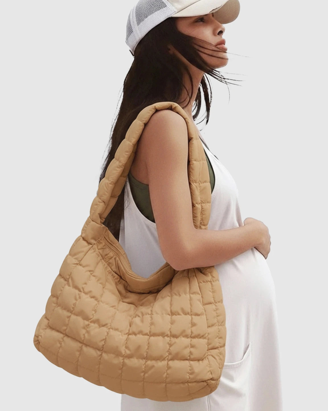 Plush Quilted Diaper Bag