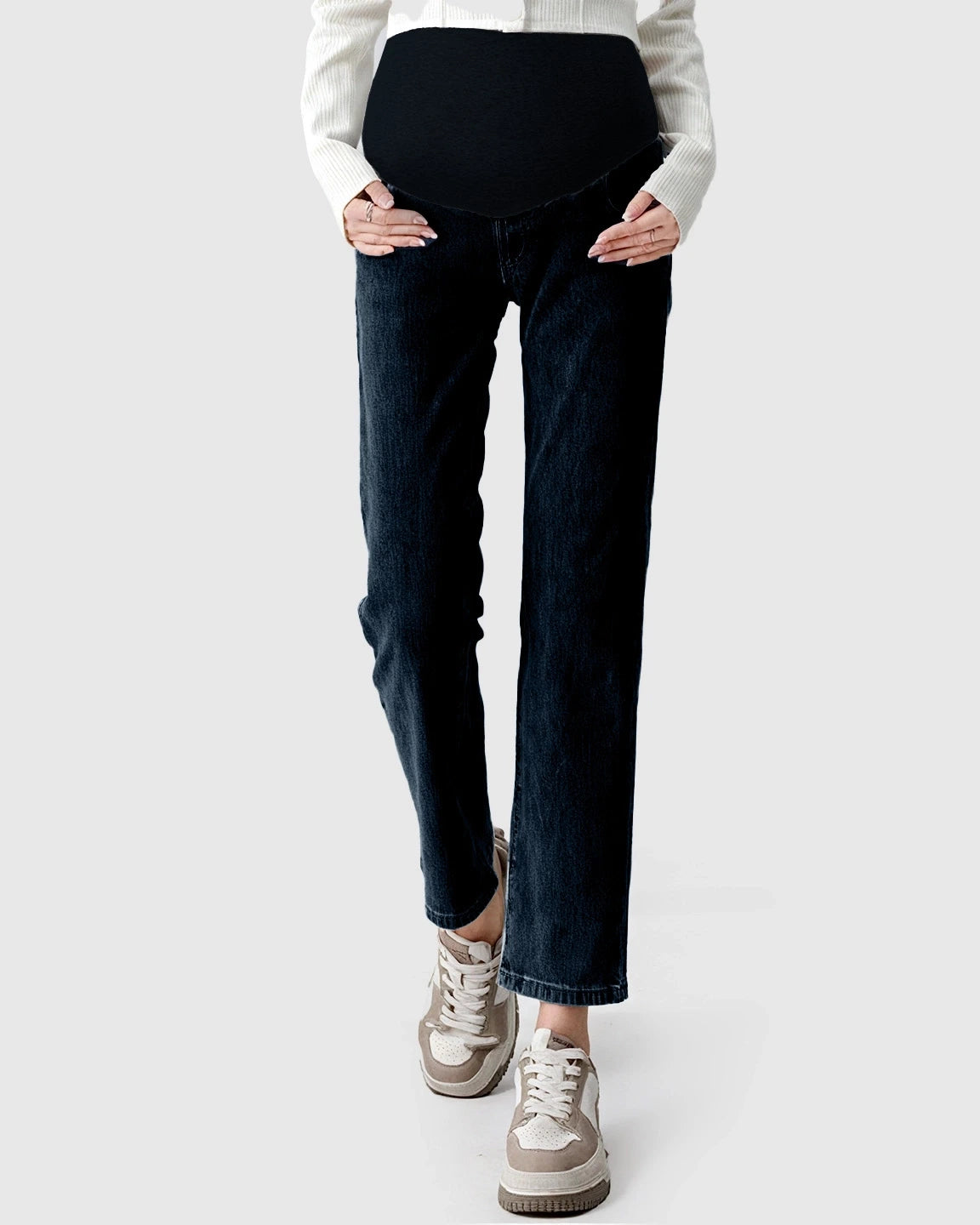 Stretch Denim Straight-Leg Maternity Jeans