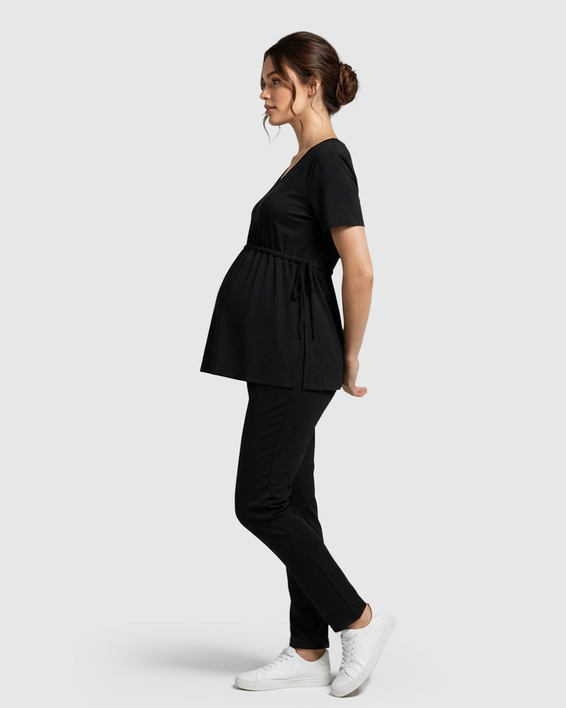 Elastic-Waist Babydoll Maternity Top