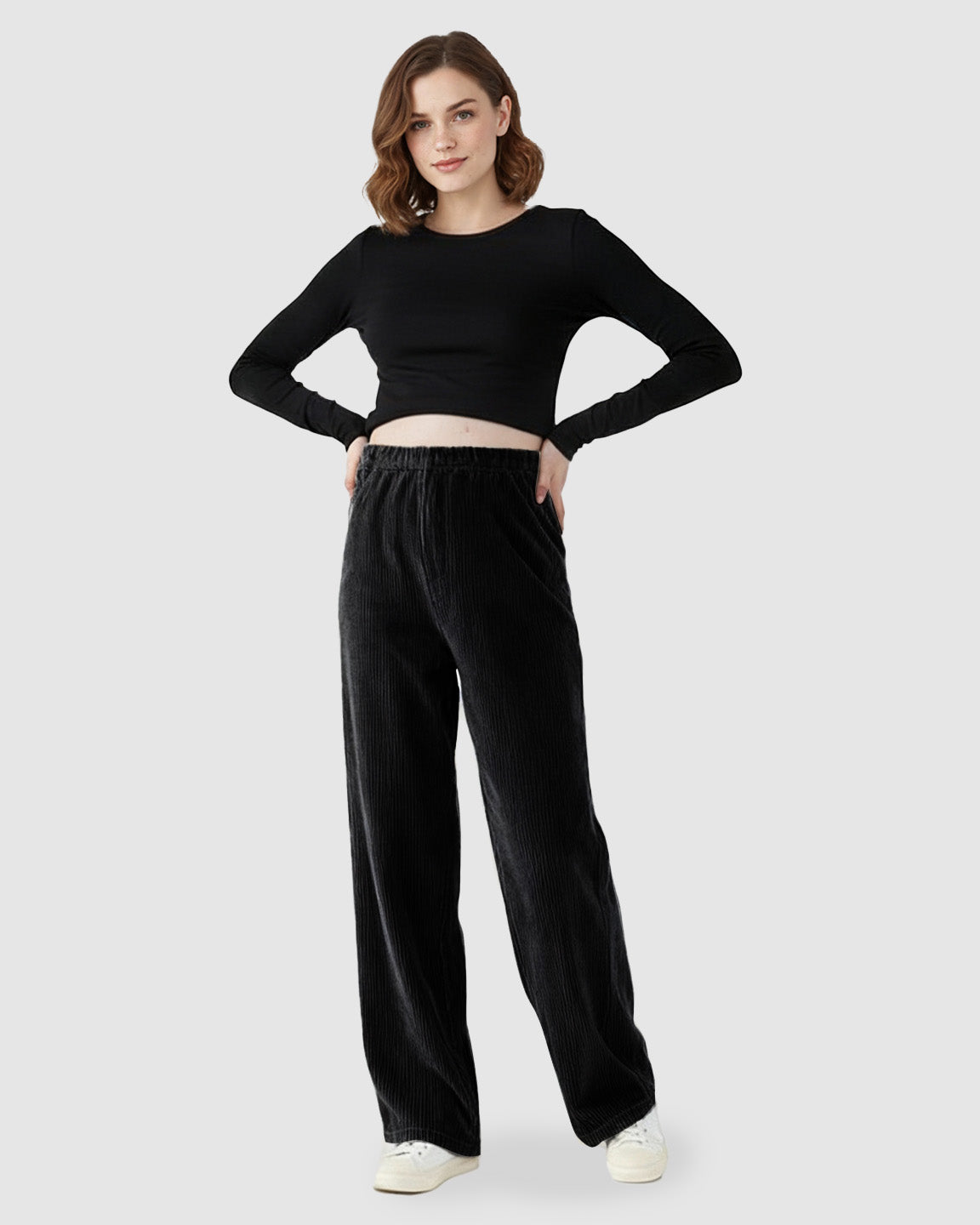 High-Waist Flowy Support Maternity Pants
