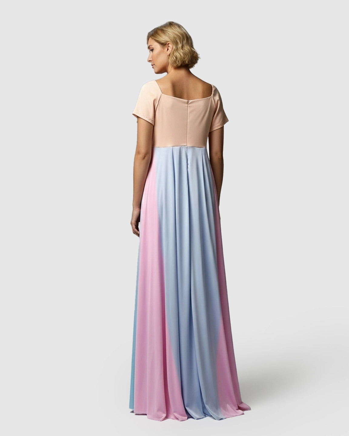 Gradient Colorblock Flowy Maternity Photoshoot Gown