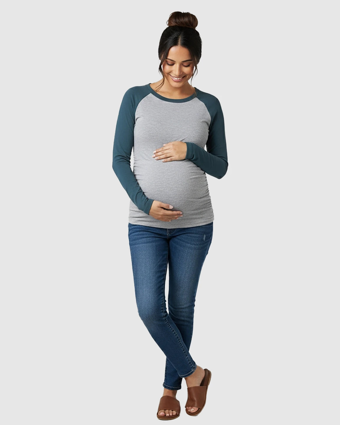 Stretch Fit Long-Sleeve Maternity Top