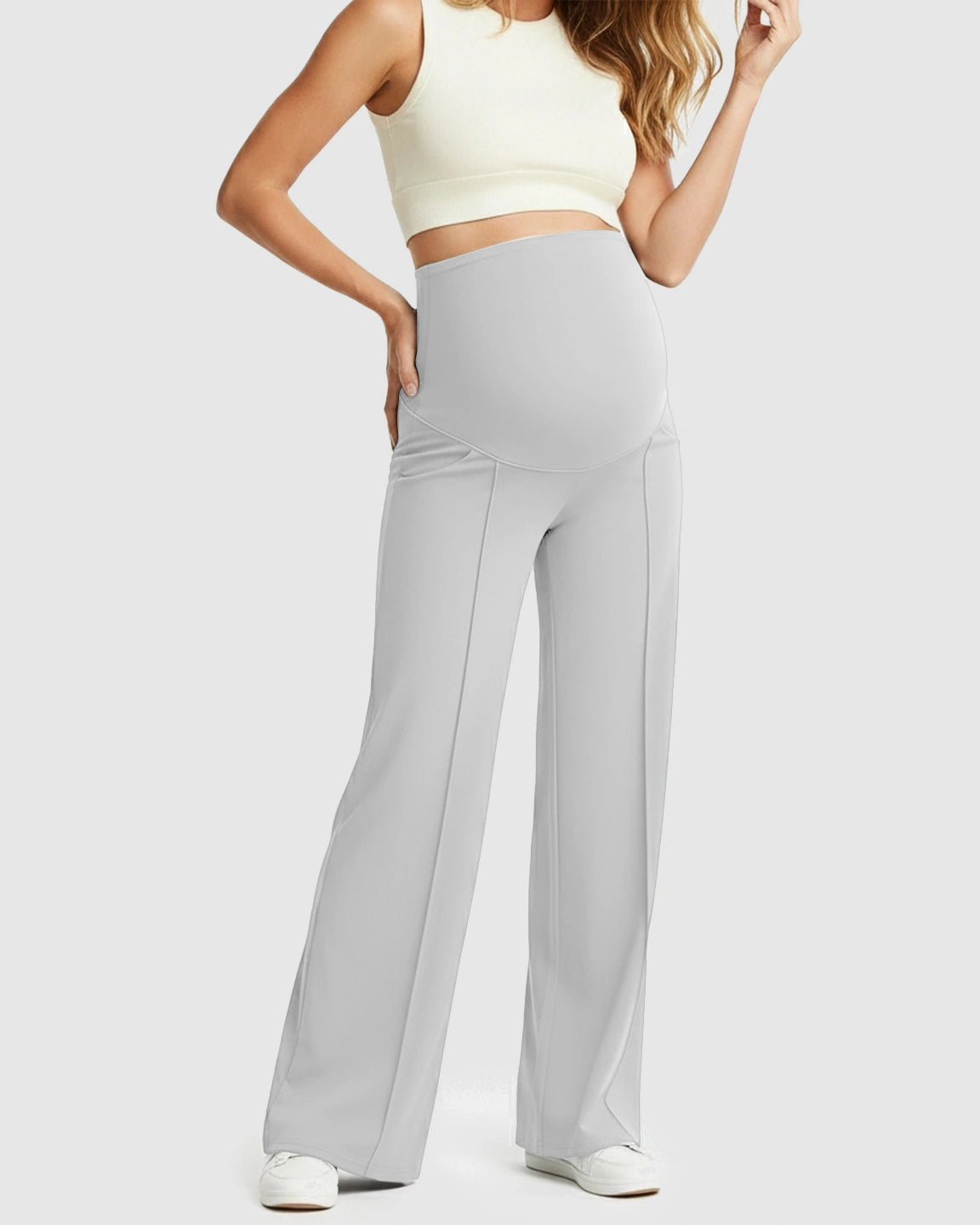 High Waist Maternity Pants With Relaxed Fit