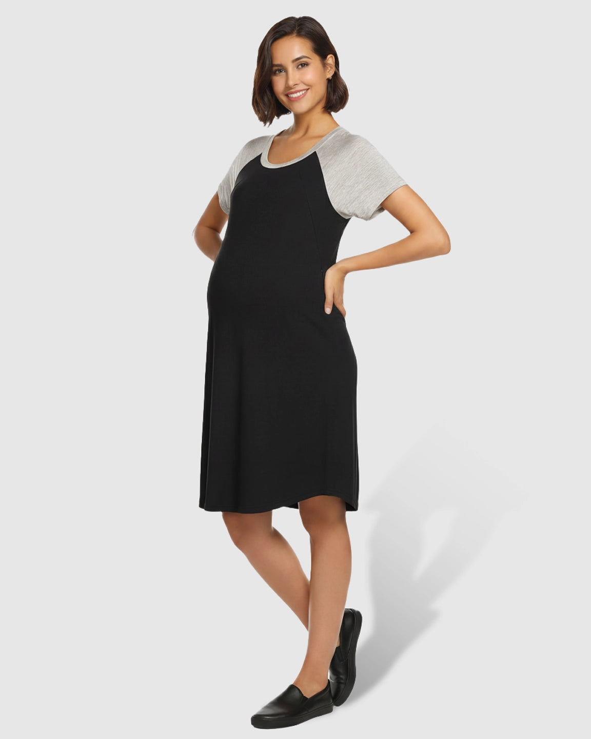 Concealed Nursing Raglan Sleeve Maternity T-Shirt Dress