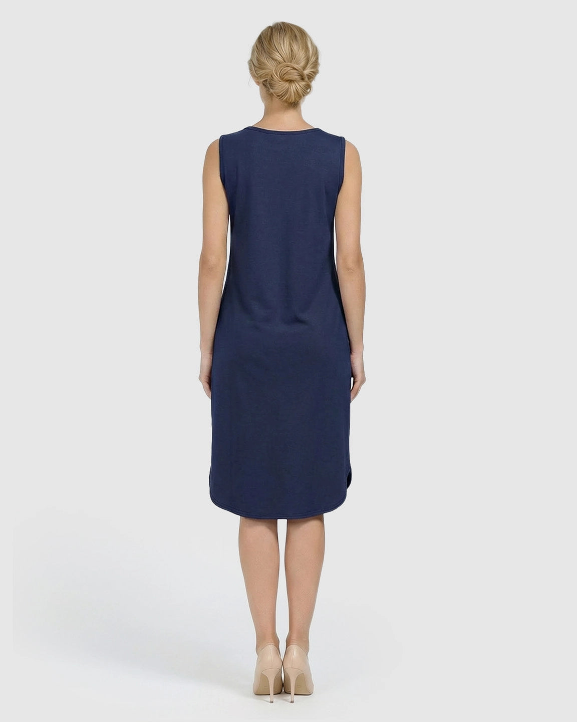 Sleeveless High-Waisted Maternity & Nursing Dress