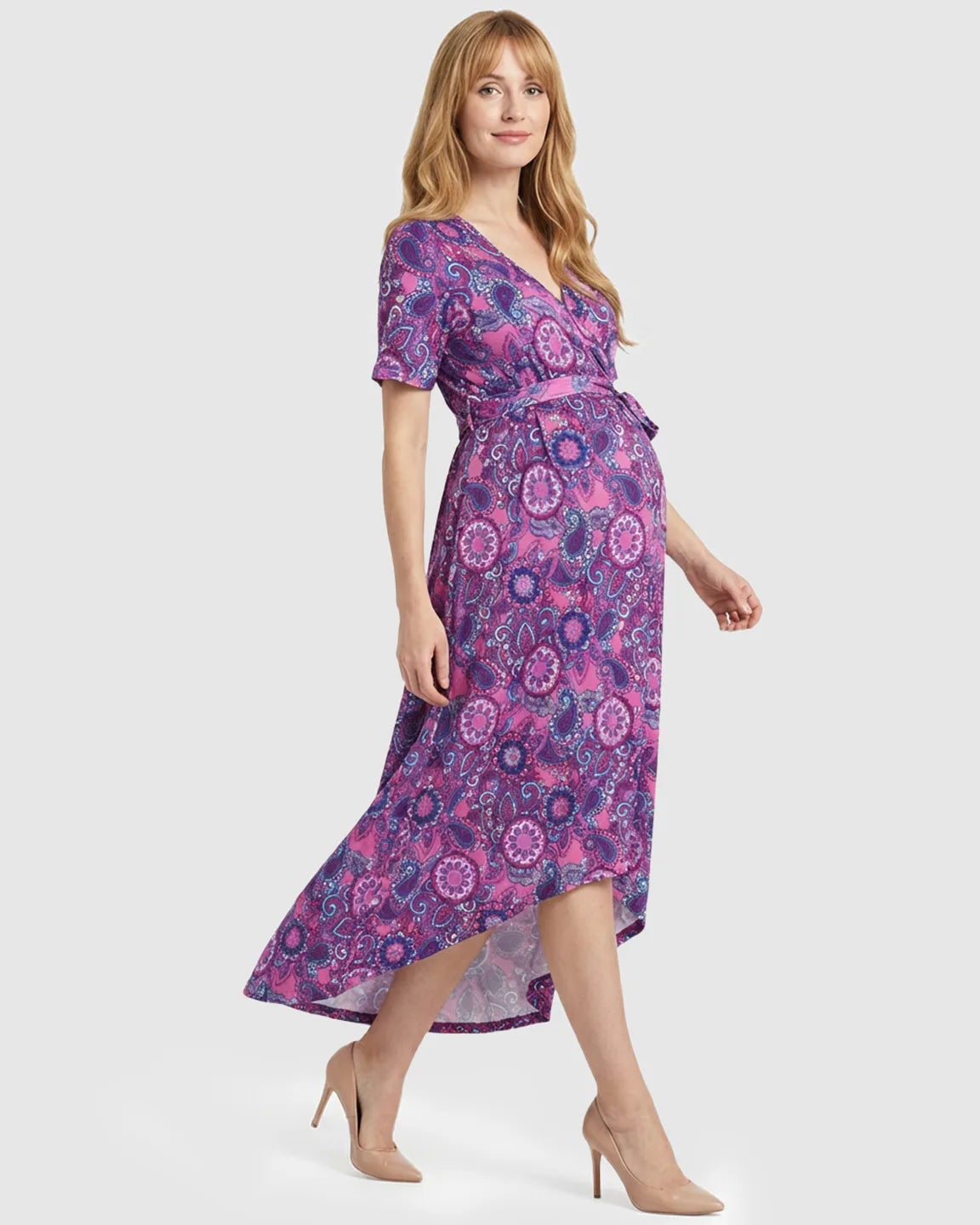 Concealed Nursing Access Floral Maternity Dress
