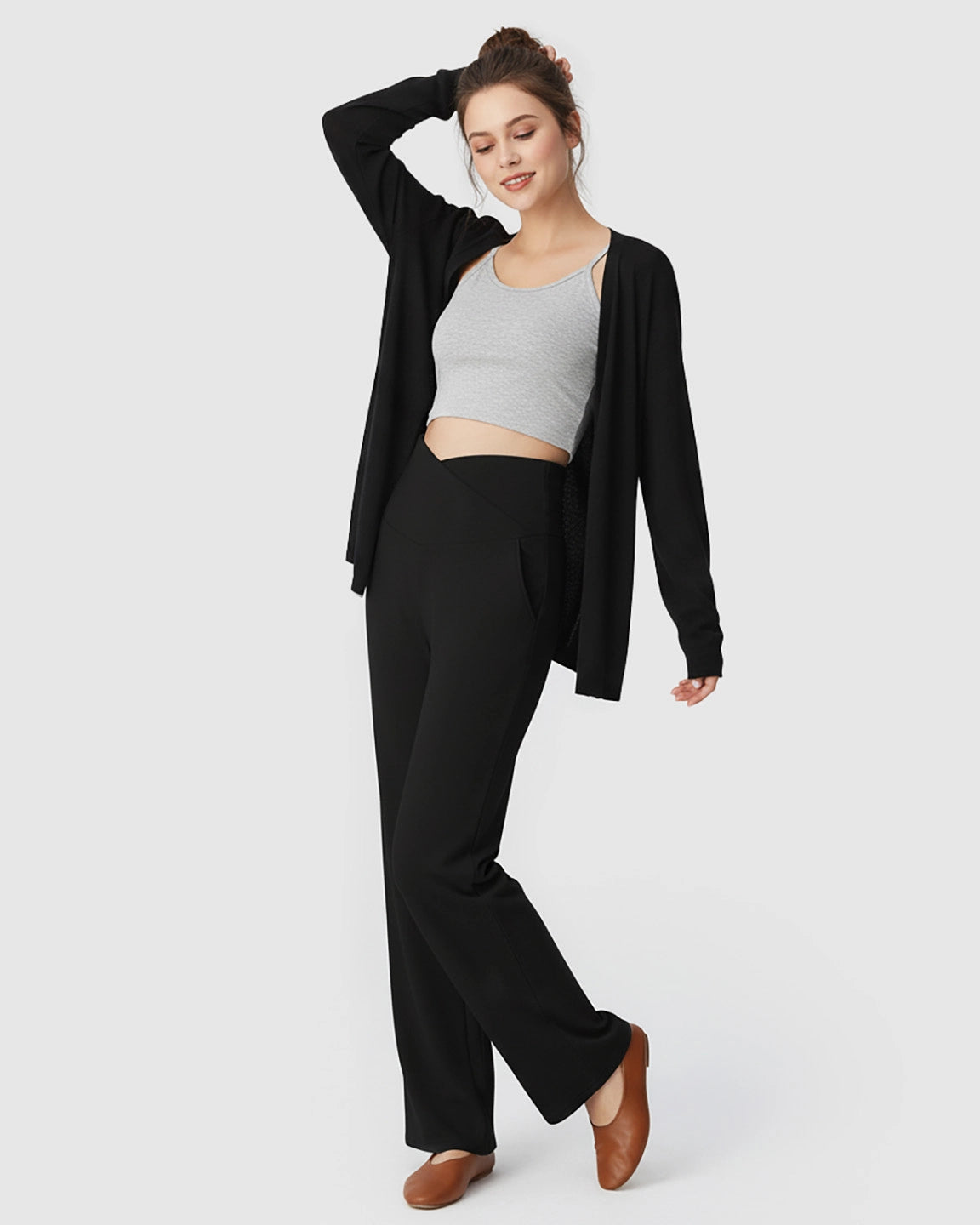 Crossover Waist Wide-Leg Maternity Lounge Pants