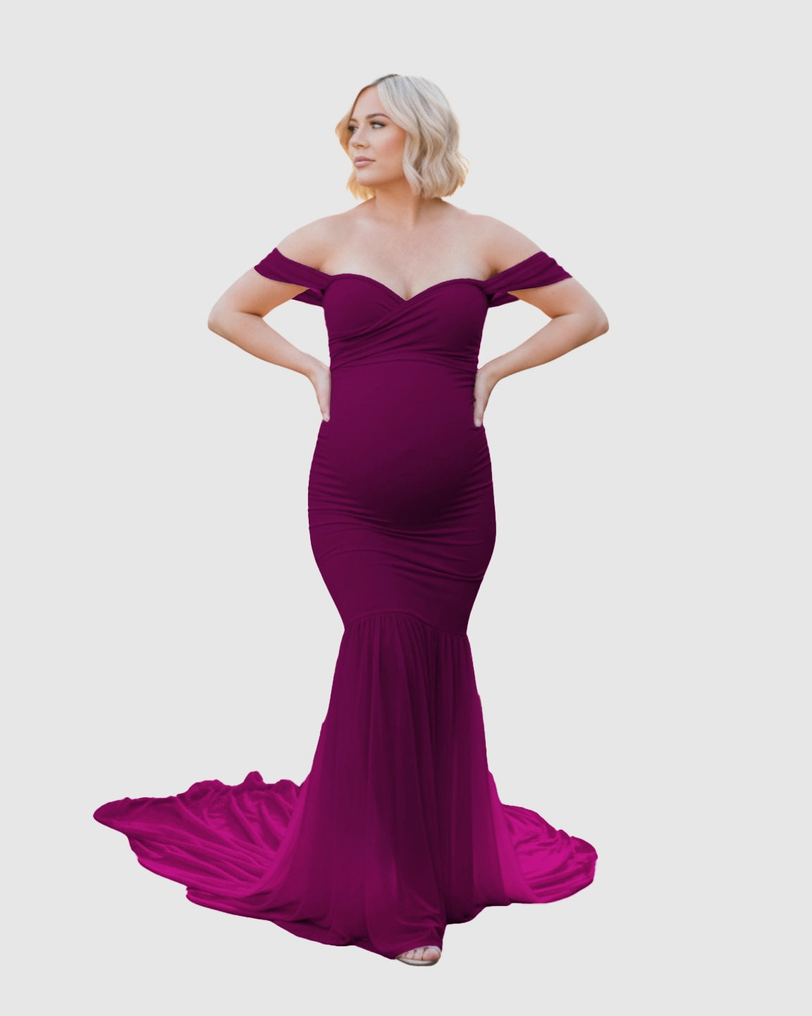Off-Shoulder Mermaid Maternity Photoshoot Gown