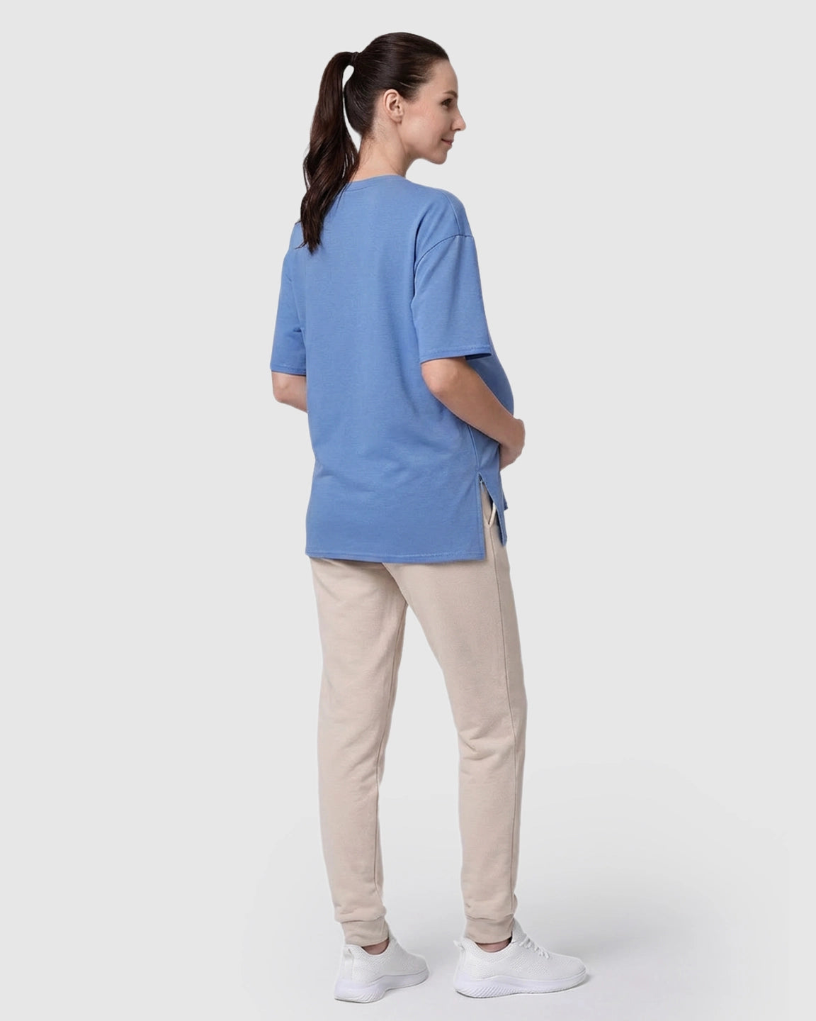Zipper-Slits Casual Maternity Nursing T-Shirt