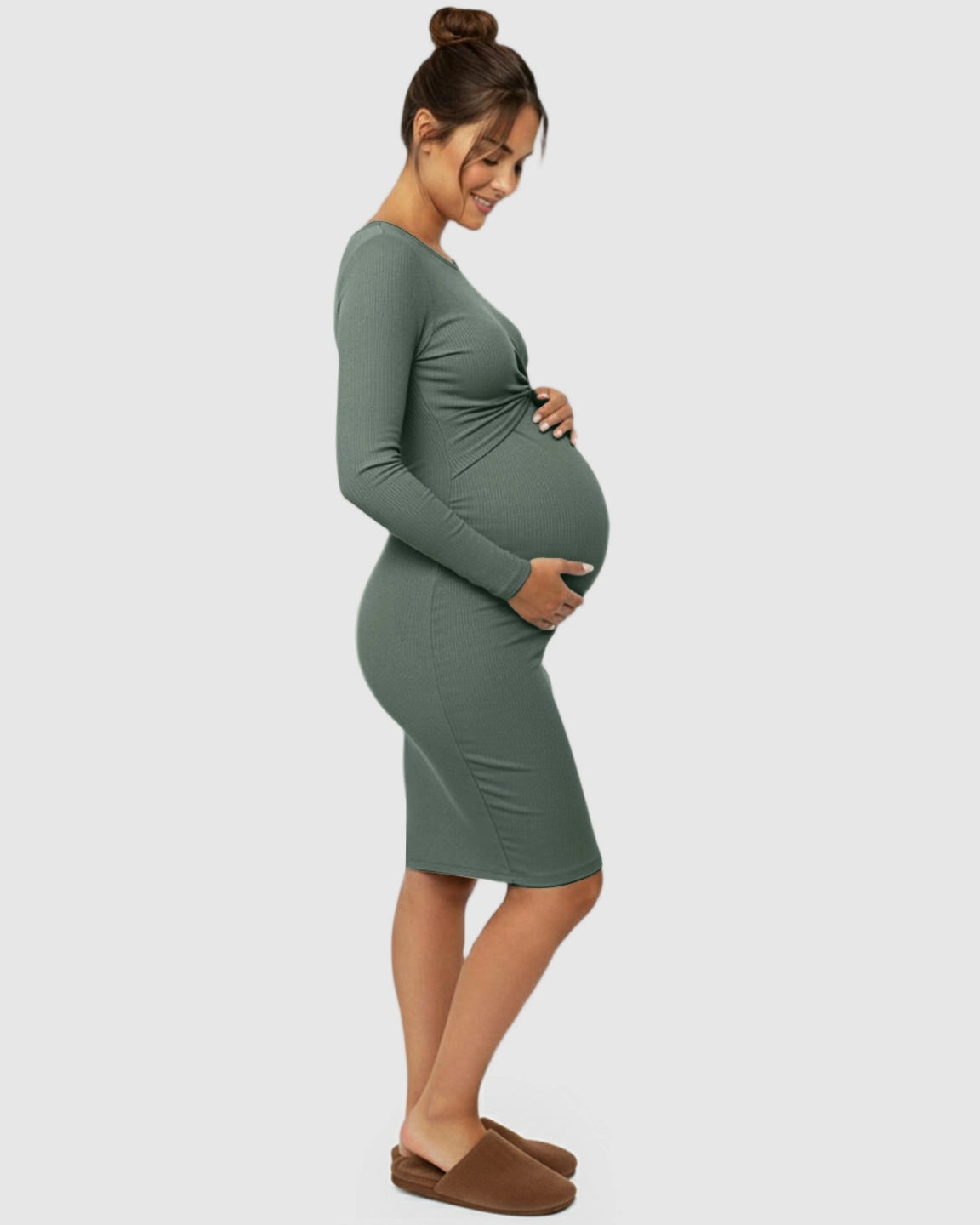 Twist-Front Bodycon Maternity Short Dress