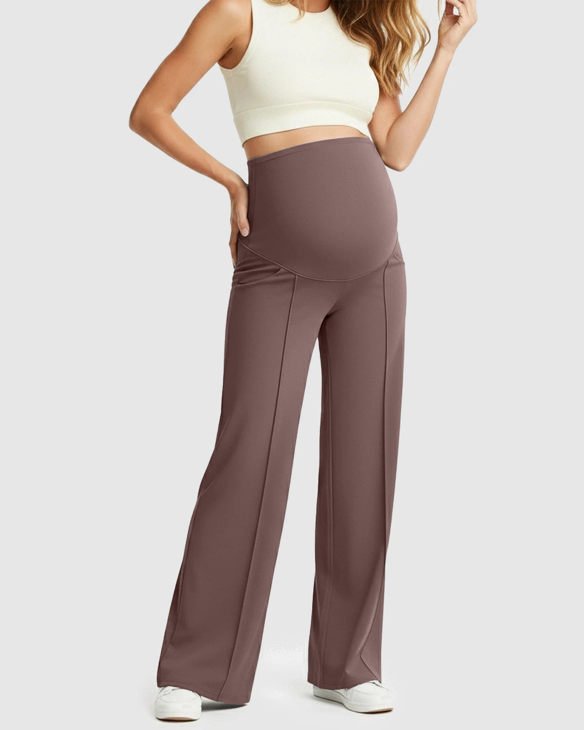 High Waist Maternity Pants With Relaxed Fit