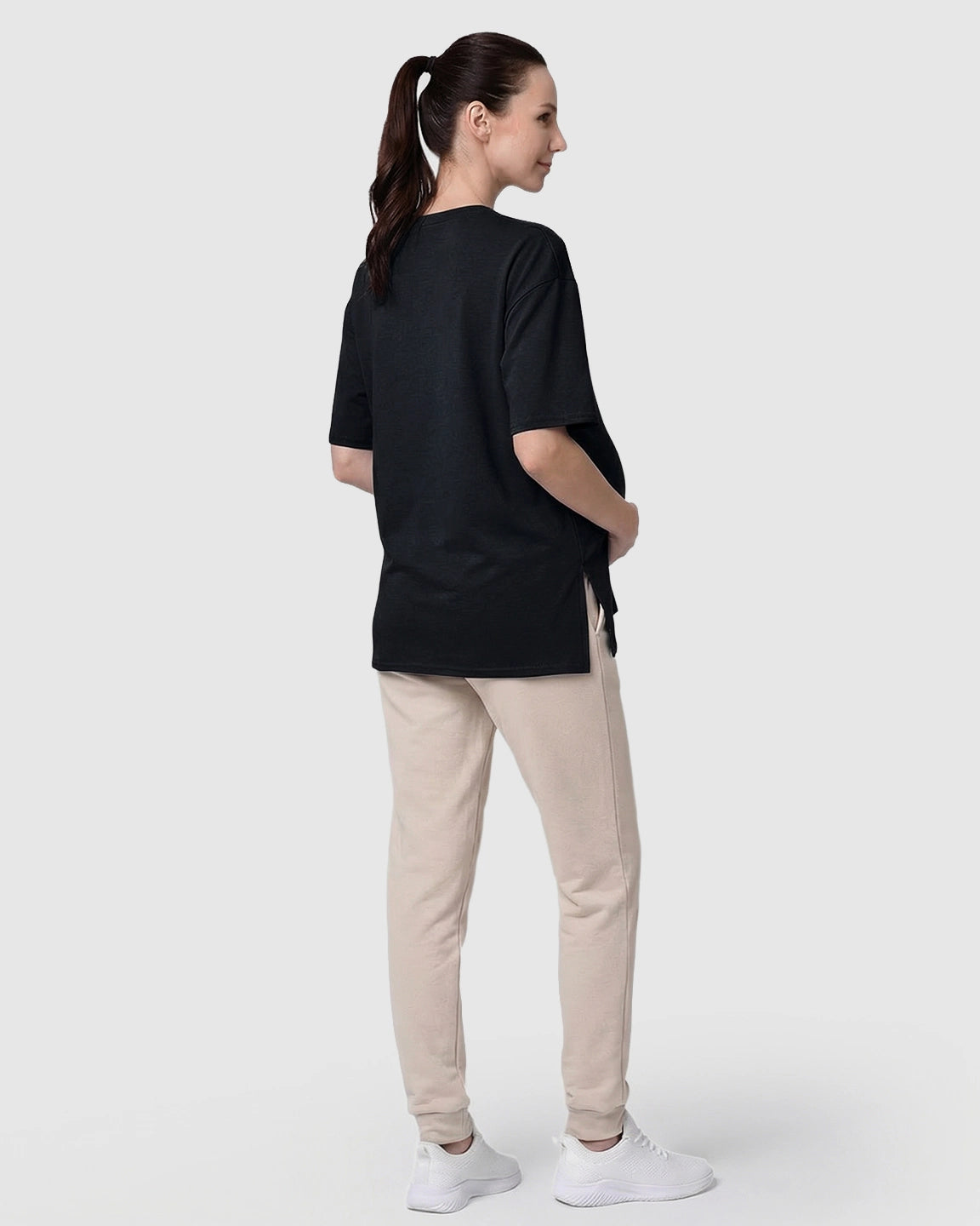 Zipper-Slits Casual Maternity Nursing T-Shirt
