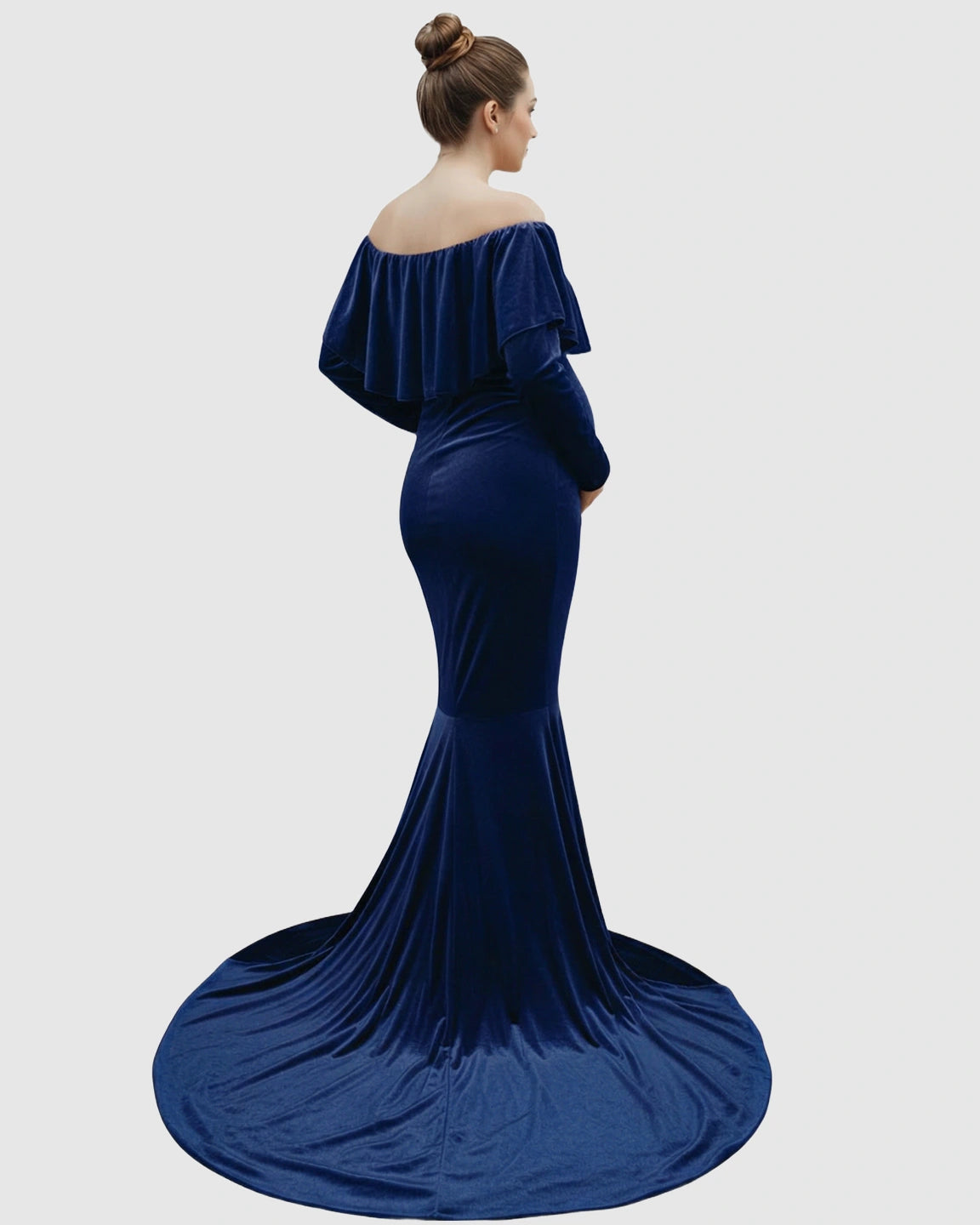 Off-Shoulder Fitted Maternity Photoshoot Dress